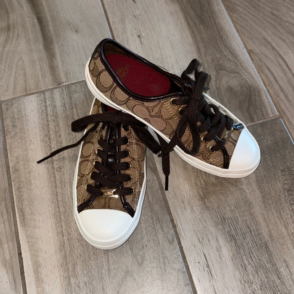 Coach Women's Empire Brown Canvas Sneakers